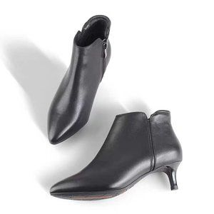 Black soft leather boots